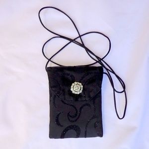 Sparkling Black Cell Phone Purse